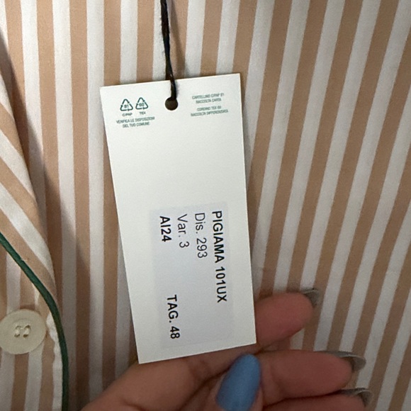 SCHOSTAL ROMA COTTON STRIPED PAJAMA SET - Picture 8 of 11